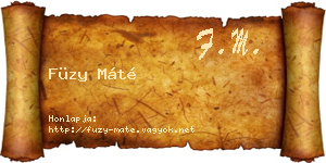 Füzy Máté névjegykártya