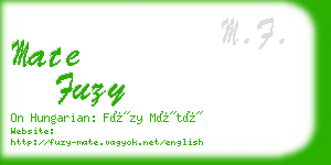 mate fuzy business card