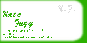 mate fuzy business card